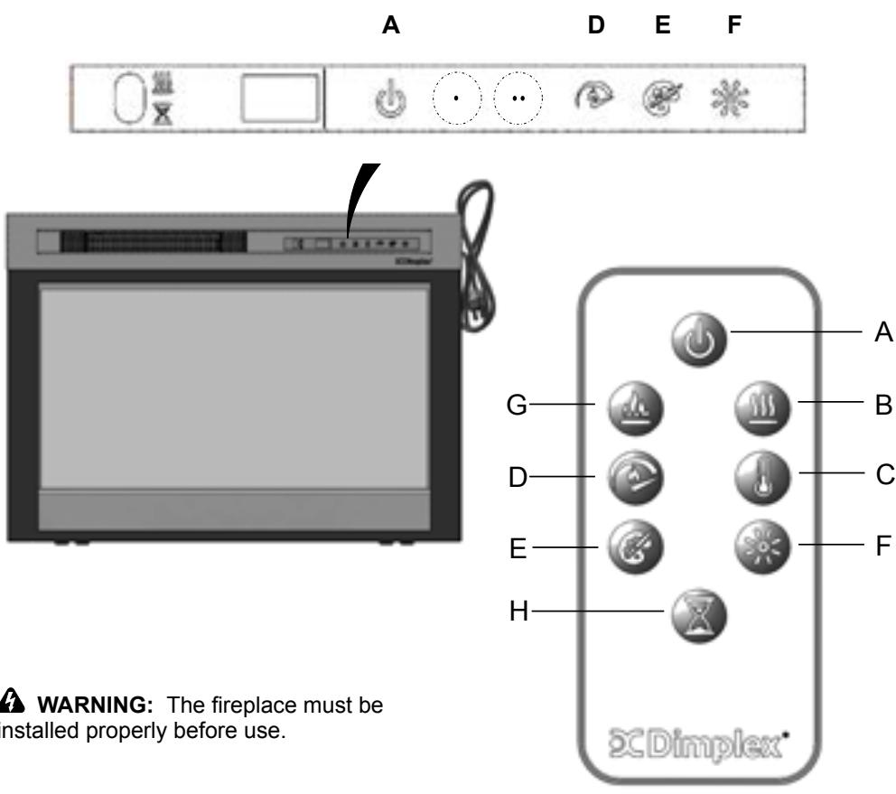 DIMPLEX NOVA - XHD23L-EU  XHD26L-EU  XHD26L-EU-500H  XHD28L-EU - Touch Panel and Remote Controls - 1