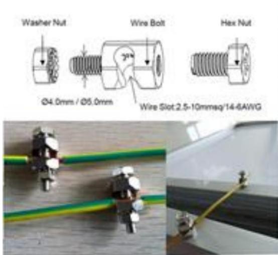JASOLAR JA Solar PV FULL BACK - Mise à la terre à l'aide d'un boulon de mise à la terre - 1