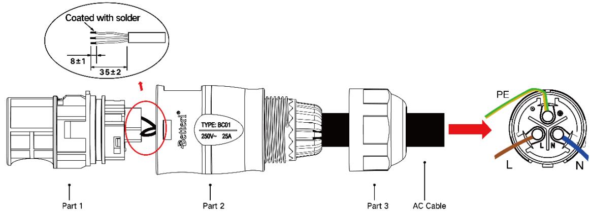 HOYMILES HM-300 - HM-350 - HM-400 - Step 3. Connect AC End Cable - 2