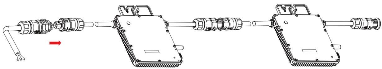 HOYMILES HM-300 - HM-350 - HM-400 - Step 3. Connect AC End Cable - 4
