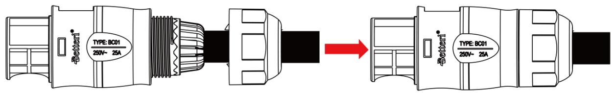 HOYMILES Bouchon étanchéité pour connecteur étanche mâle - Step 3. Connect AC End Cable - 3