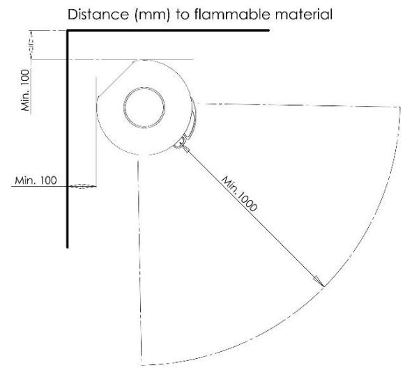 ADURO Aduro 22, Aduro 22.1 Lux, Aduro 22.3 Lux & Aduro 22.5 Lux - Colocacion de la estufa/distancia minima - 3