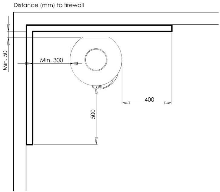 ADURO Aduro 22, Aduro 22.1 Lux, Aduro 22.3 Lux & Aduro 22.5 Lux - Placering av braskaminen/avständskrav - 2