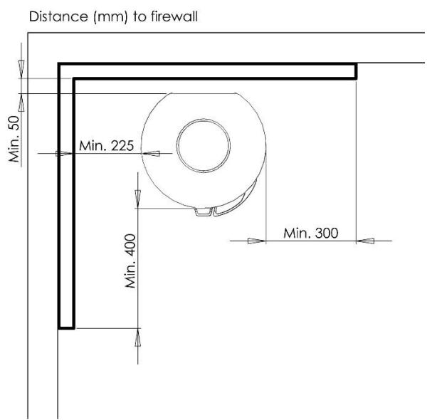 ADURO Aduro 22, Aduro 22.1 Lux, Aduro 22.3 Lux & Aduro 22.5 Lux - Placering av braskaminen/avständskrav - 5