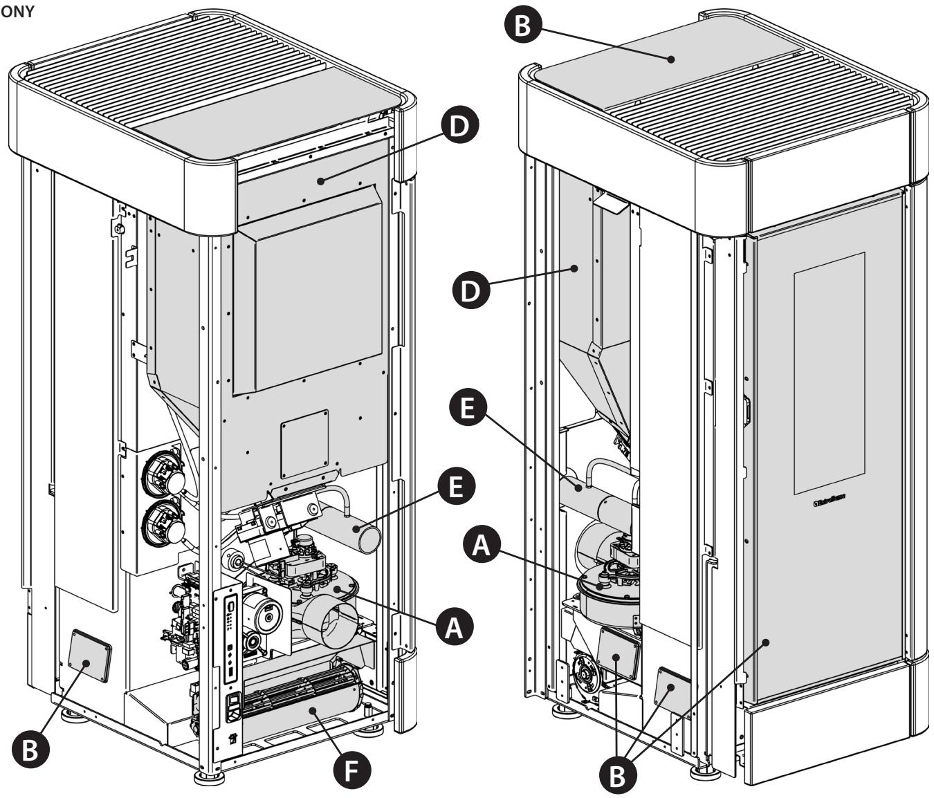 EXTRAFLAME MIETTA EVO - SINFONY - ÉCHANGEUR THERMIQUE ET COMPARTIMENT D'INSPECTION - 5