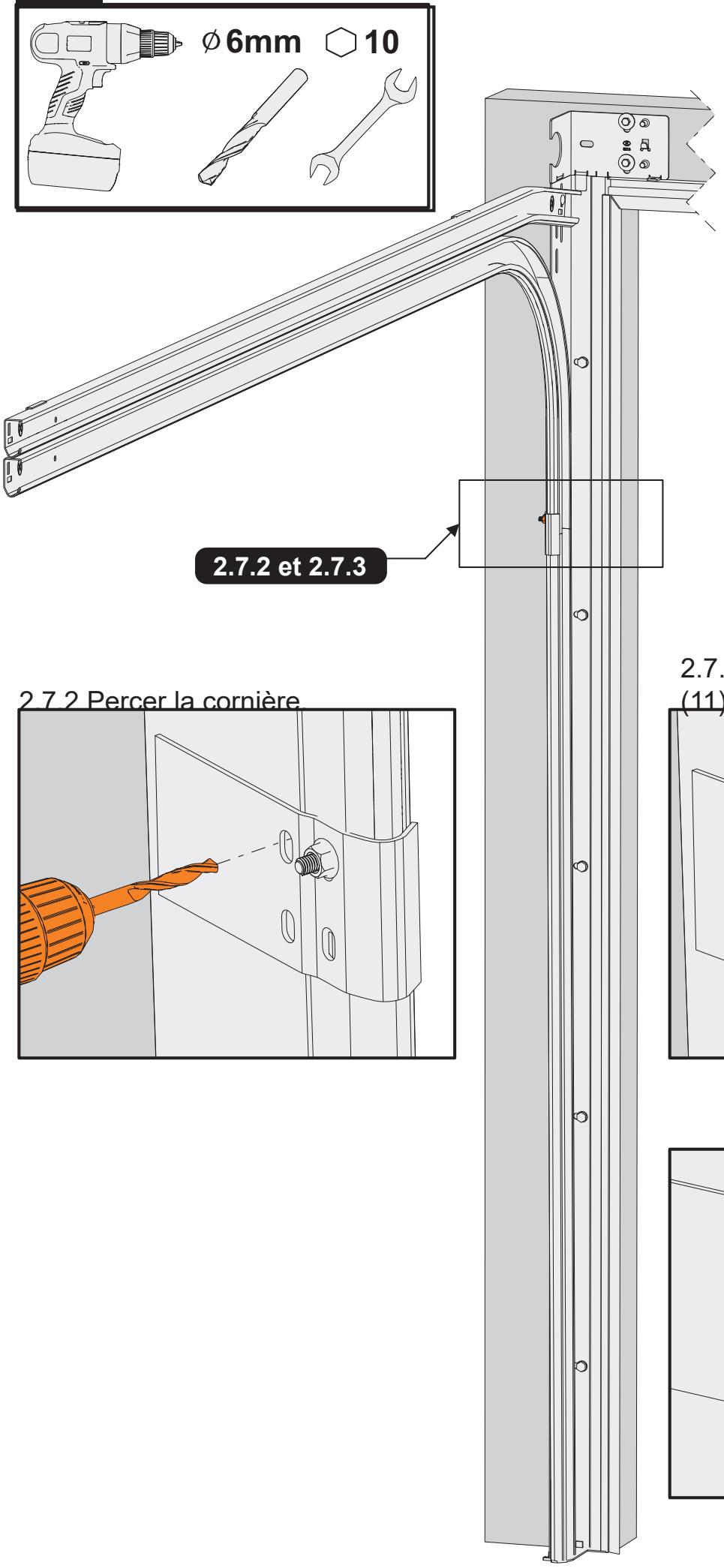FLEXIDOOR ESSENTIEL - Fixation des rails horizontally aux cornières - 2