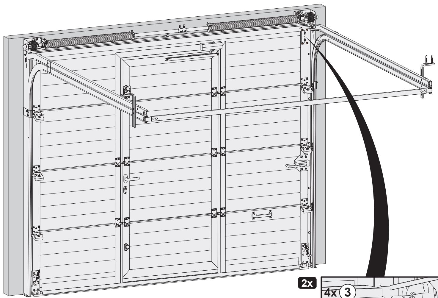 FLEXIDOOR ESSENTIEL - Ajustement des charnières supérieures - 3
