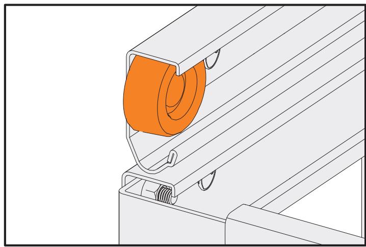 FLEXIDOOR ESSENTIEL - Fixation des boutons d'arrêté dans les rails horizontally - 5