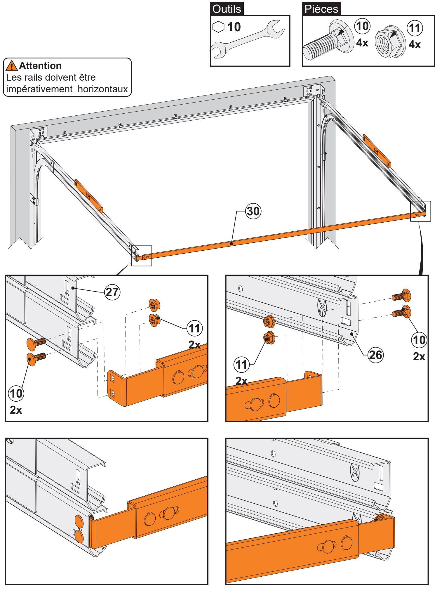 FLEXIDOOR ESSENTIEL - Fixation du rail de liaison - 1