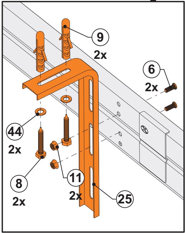 FLEXIDOOR ESSENTIEL RAINURES - Fixation des rails au plafond - 2