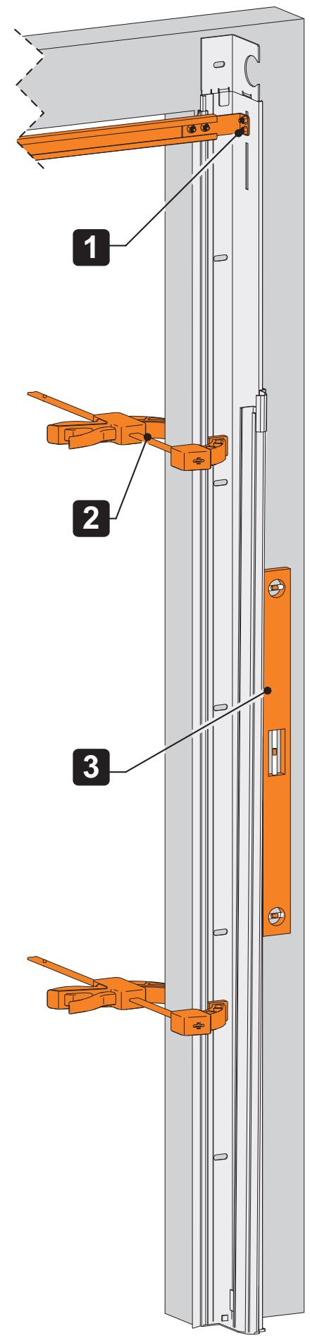 FLEXIDOOR PORTE GARAGE SECT.MOTO - Fixation du rail de liaison. - 7