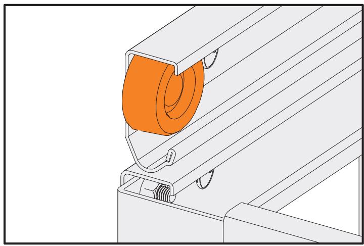 FLEXIDOOR PORTE GARAGE SECT.MOTO - Fixation des boutons d'arrêté dans les rails horizontally - 5
