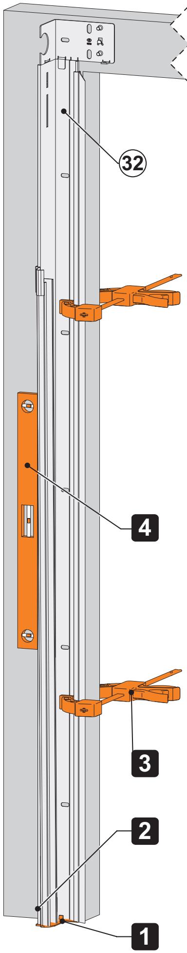 FLEXIDOOR PORTE GARAGE SECT.MOTO - Positionner la cornière (32). - 1