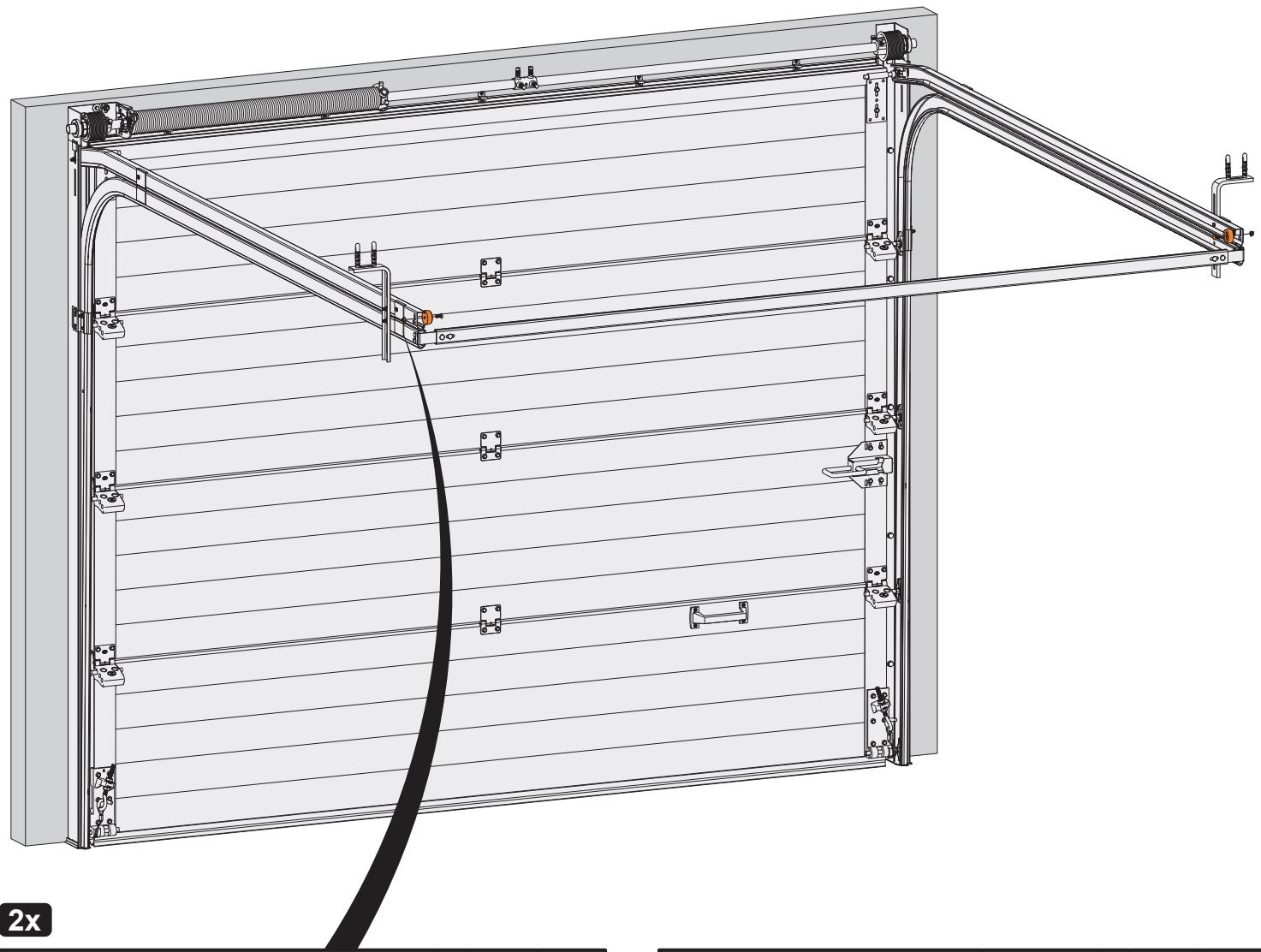 FLEXIDOOR PORTE GARAGE SECT.MOTO - Fixation des boutons d'arrêté dans les rails horizontally - 3