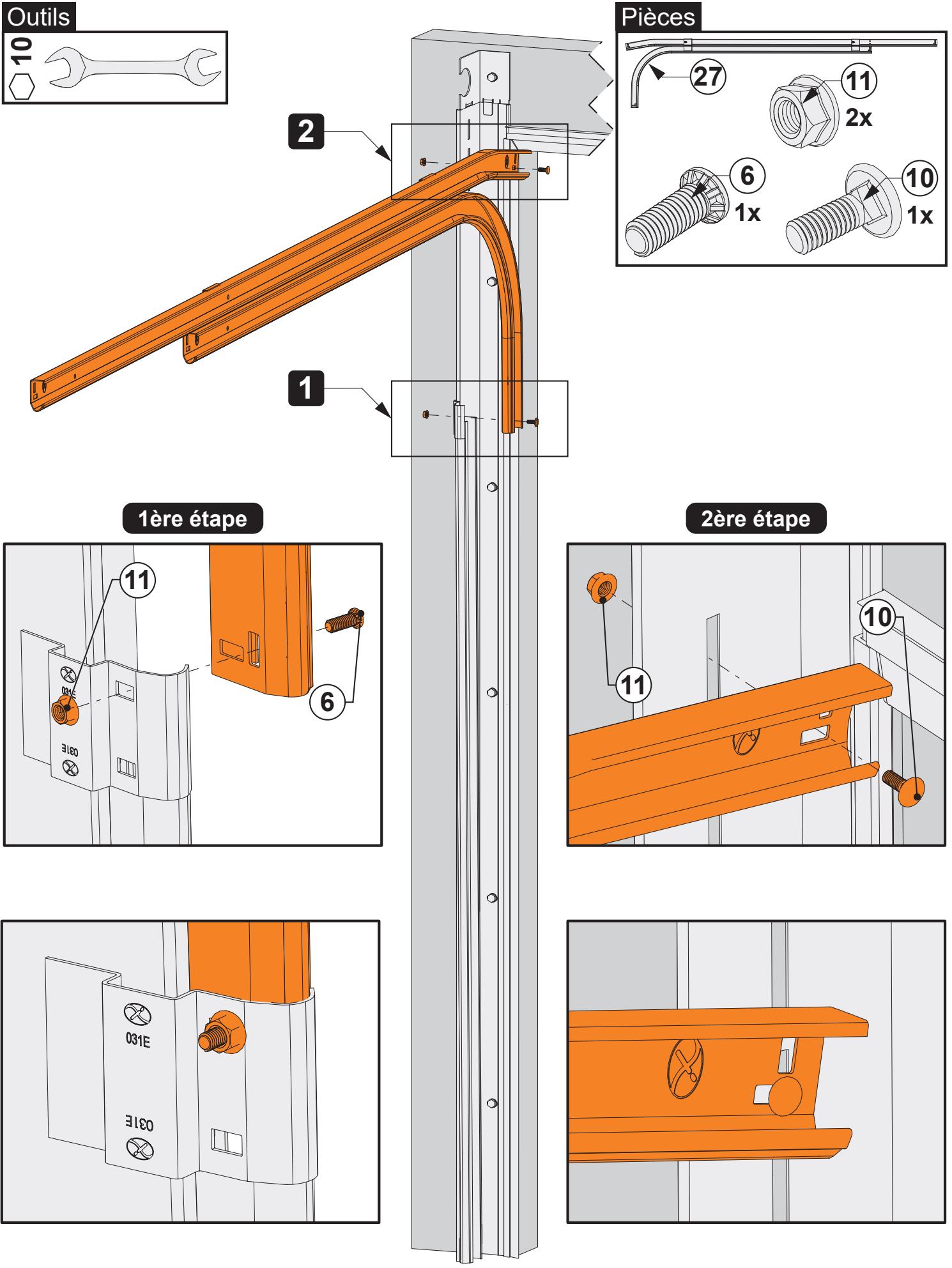 FLEXIDOOR BAIE MAXIMALE - Fixation des rails horizontally aux cornières - 1