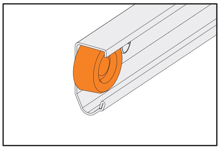 FLEXIDOOR BAIE MAXIMALE - Fixation des boutons d'arrêté dans les rails horizontally - 5