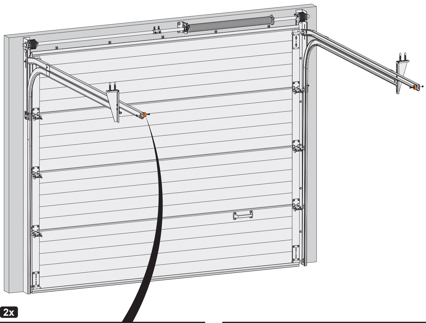 FLEXIDOOR BAIE MAXIMALE - Fixation des boutons d'arrêté dans les rails horizontally - 3