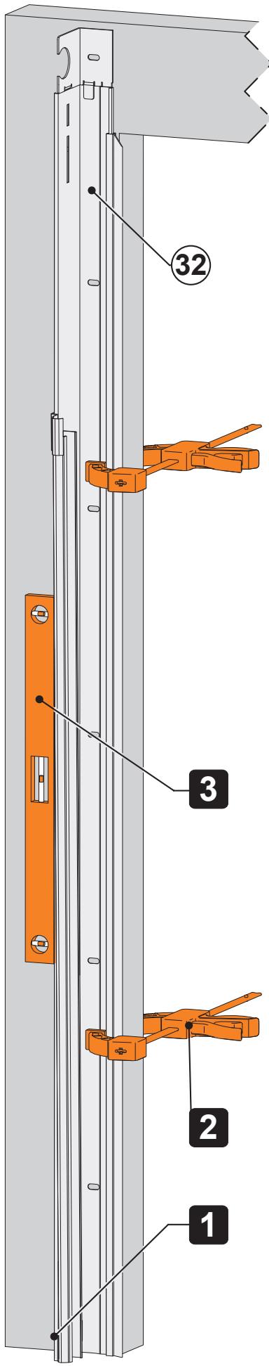 FLEXIDOOR BAIE MAXIMALE - Positionner la cornière (32). - 1