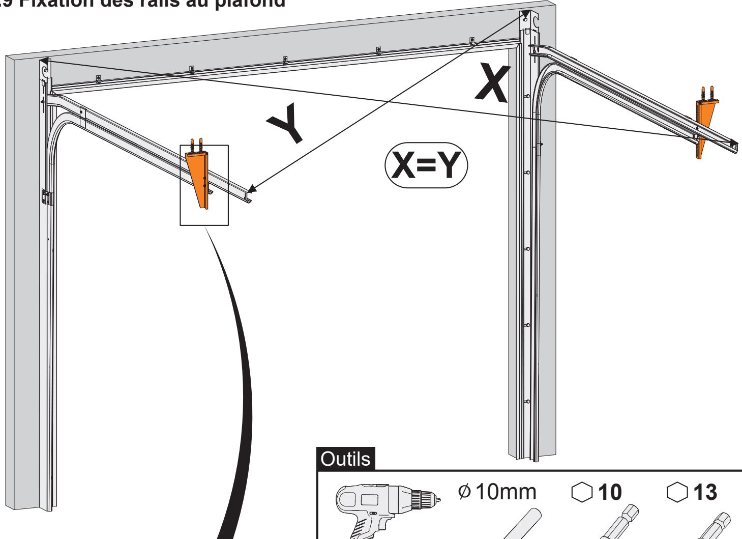 FLEXIDOOR BAIE MAXIMALE - Fixation des rails au plafond - 1
