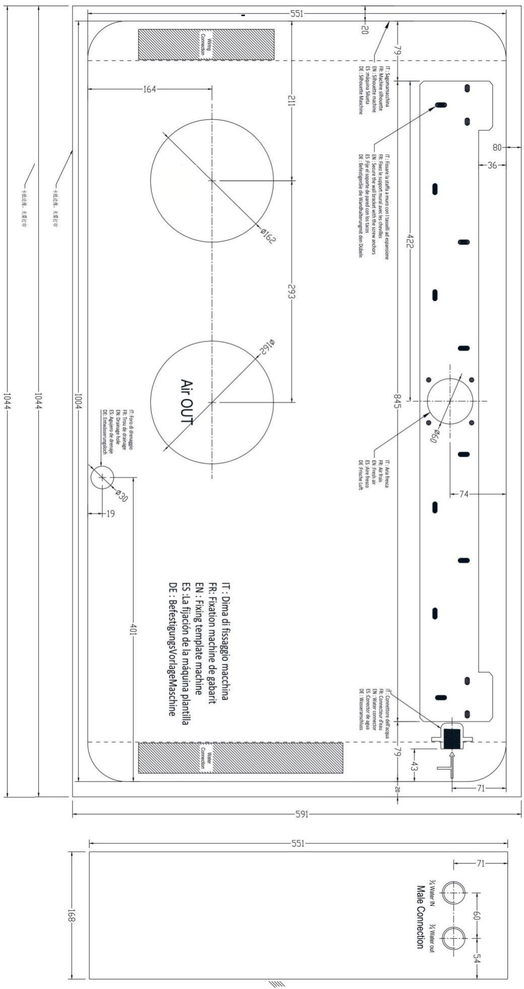 OPTIMEA OAC-270-SDIN - Gabarit papier de pose (P4). - 1