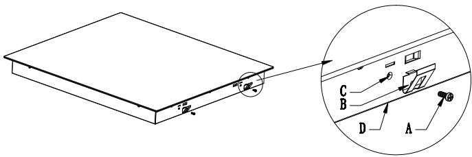 CANDY CIS633DTT/1 - Réglage de la position du support - 1
