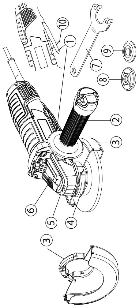 DEXTER 800AG2-125.5001 EAN CODE : 3276007726442 Angle Grinder - DESCRIERE - 1