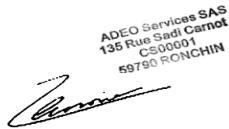 DEXTER 710DWS2-225.1001 - Traceability number:SN 1105753001XX DDMMYY NN PPPPPP - 1