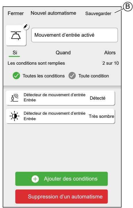SCHNEIDER ELECTRIC MUREVA EVLINK - Appuyez sur Sauvegarder (B). - 1