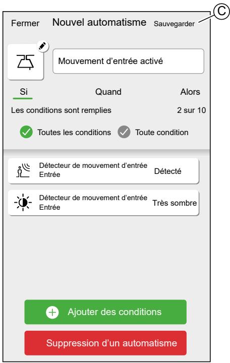 SCHNEIDER ELECTRIC MUREVA EVLINK - Appuyez sur Sauvegarder (C). - 1