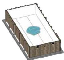 GRE CARRA 3 - FR La buse de refoulement sert a faire entrer I'eau filtrée dans le bassin. Elle traverse la paroi via l'orifice circulaire réservé sur le madrier pré-percé. MISE EN PLACE - 5