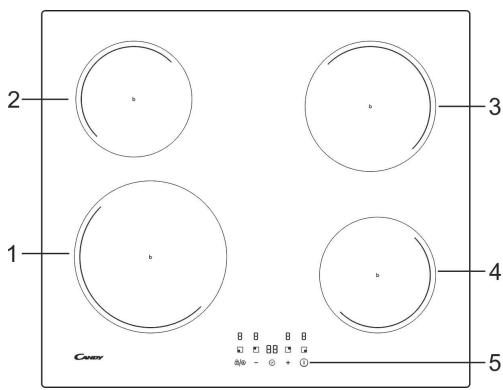 CANDY CI633CBB/1 - Vista superior - 1