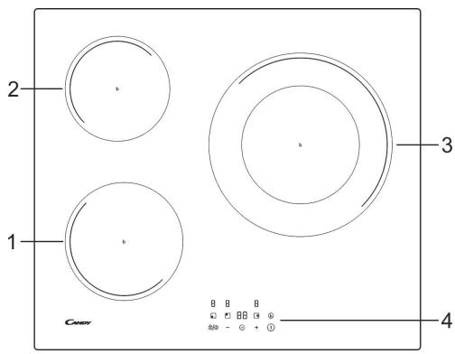CANDY CI633CBB/1 - Vista superior - 2