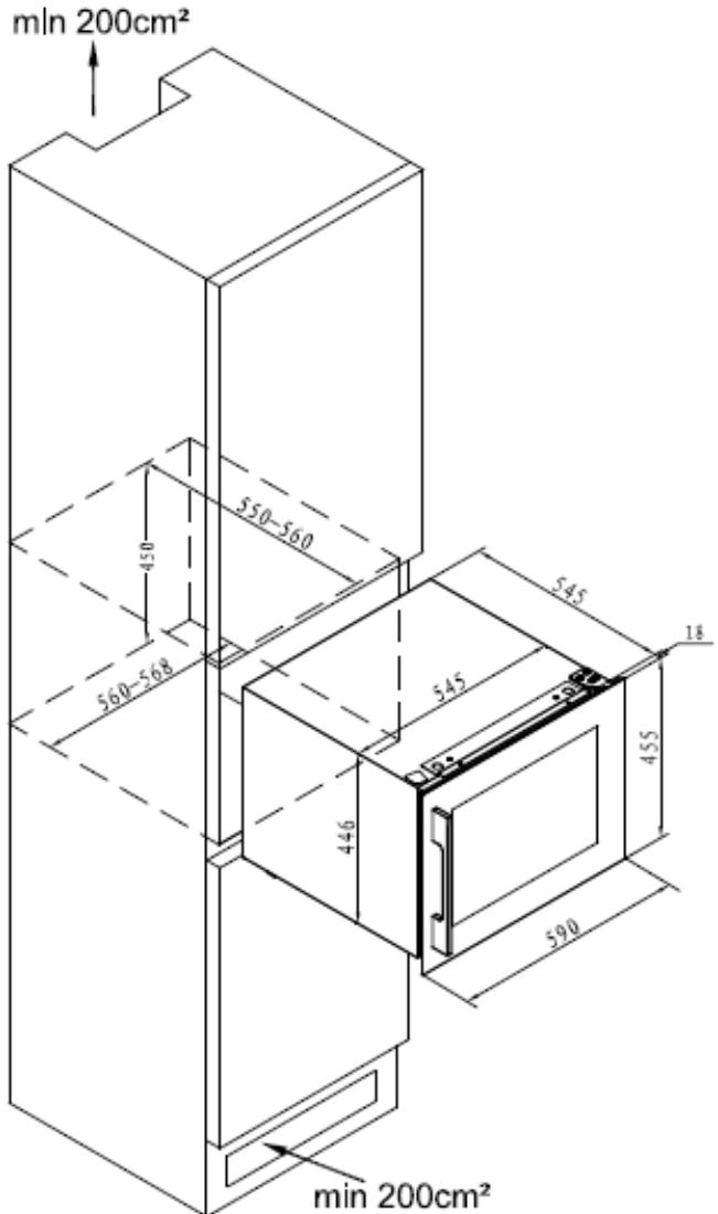 CATA VI 54024 X - The appliance is designed to fully build into the cabinet. - 1