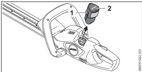 STIHL HSA 30.0, 40.0 - Accu verwijdenen - 1
