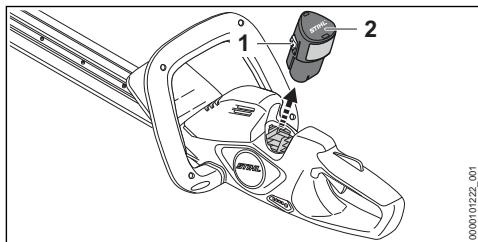 STIHL HSA 30.0, 40.0 - Removing the Battery - 1
