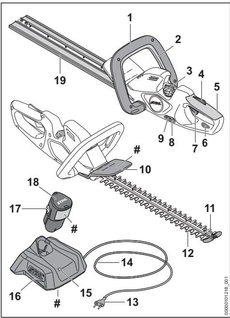 STIHL HSA 30.0, 40.0 - Tagliasiepi, batteria e carica-batterie - 1