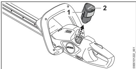 STIHL HSA 30.0, 40.0 - Estrazione della batteria - 1