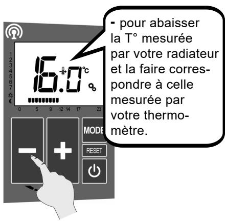 ACOVA ARLAN - ÉTALONNAGE DE LA TEMPERATURE DE CONSIGNE (suite) : - 1