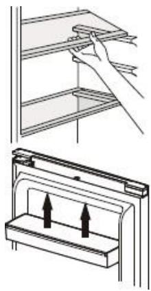 BRANDT BIL1220ES - Positioning the small door trays - 1