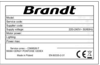 BRANDT BHV2673XB - Serwis posprzedażowy - 2