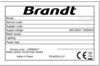 BRANDT BHV2673XB - Érékesités utani szolgáltatas - 2