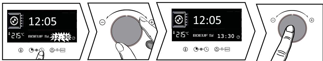 BRANDT BOP2438BB - - Modification de l'heure de fin de cuisson - 1