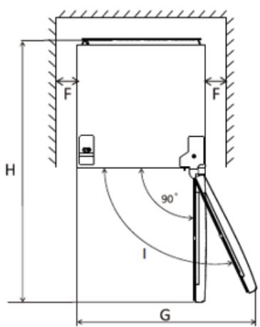 BRANDT BFC8600EW - Space required - 2