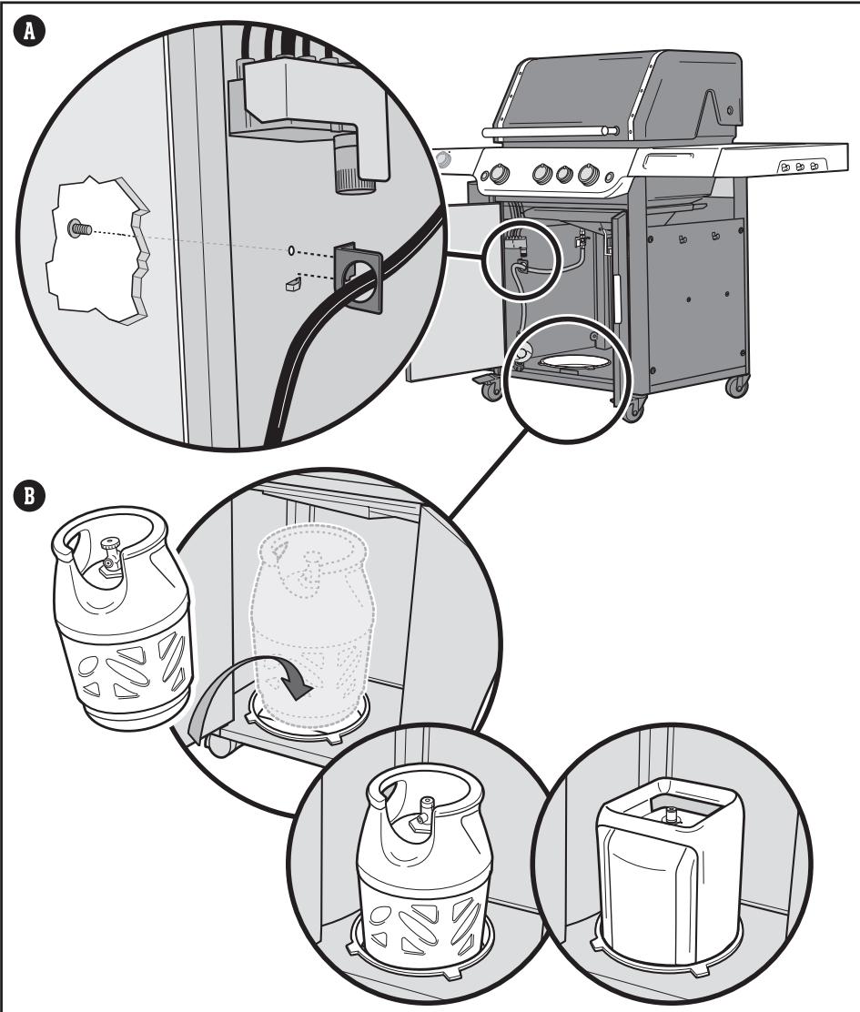 WEBER GENESIS E-315 • E-325s • S-325s • SE-E-325s E-415 • E-425s • SE-E-425s E-335 • S-335 • E-435 - Installation de la bouteille de GPL - 1
