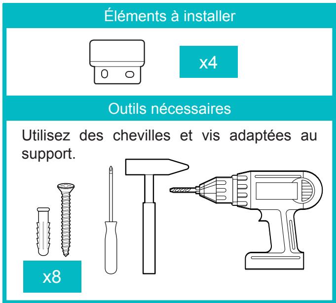 AVIDSEN 400WC SORIA - Installation de la partie BASSE du support mural (patte de verrouillage) - 1