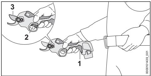 STIHL ASA 20 - Switching on the pruning shears - 1