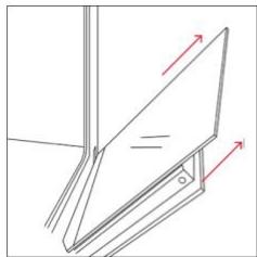 ROSIERES RO6 U3B3YTX INOX - EXTERIOR DO FORNO: remoção e limpeza da porta de vidro - 4