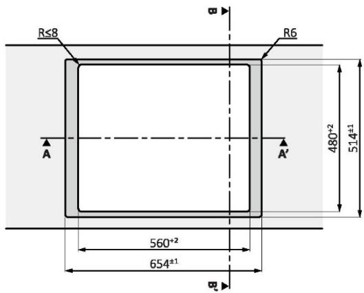 ROSIERES RIF63DCS - MESURES ENCASTREMENT STANDARD 65 HAUT - 3
