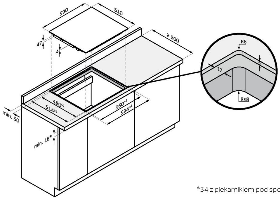 ROSIERES RIF63DCS - PLYTA 65 cm - 4