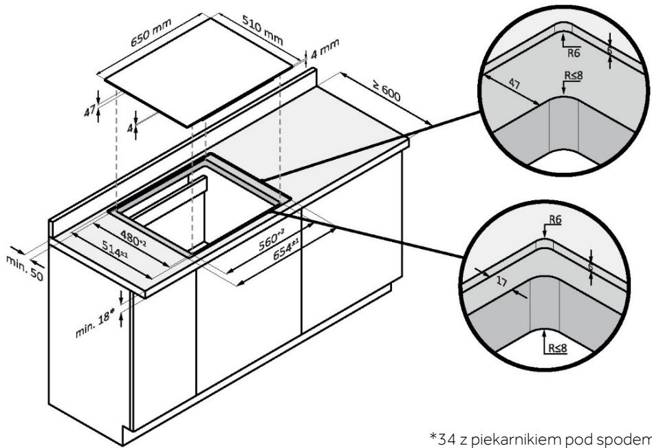 ROSIERES RIF63DCS - PLYTA 65 cm - 9